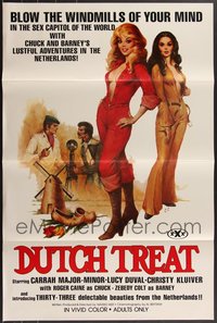 7h0572 LOT OF 6 FORMERLY TRI-FOLDED SINGLE-SIDED DUTCH TREAT ONE-SHEETS 1977 lustful adventures!