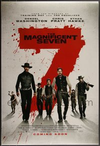 7h0708 LOT OF 3 UNFOLDED DOUBLE-SIDED 27X40 MAGNIFICENT SEVEN INTERNATIONAL ADVANCE ONE-SHEETS 2016