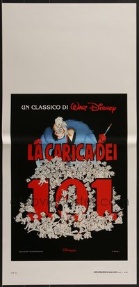 7h0871 LOT OF 18 FORMERLY FOLDED ONE HUNDRED & ONE DALMATIANS R90S ITALIAN LOCANDINAS R1990s Disney