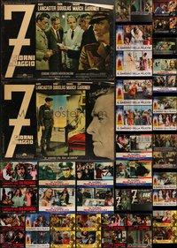 7h0782 LOT OF 53 FORMERLY FOLDED 1960s-1970s ITALIAN 19X27 PHOTOBUSTAS 1960s-1970s movie scenes!