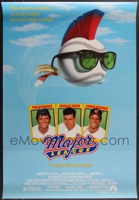 7h0657 LOT OF 4 UNFOLDED SINGLE-SIDED 27X40 MAJOR LEAGUE ONE-SHEETS 1989 Berenger, Sheen, baseball!