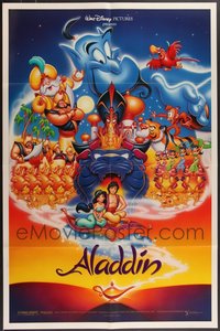 7h0724 LOT OF 3 FORMERLY FOLDED DOUBLE-SIDED 27X41 ALADDIN CAST STYLE ONE-SHEETS 1992 Disney!