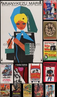 7h0150 LOT OF 18 MOSTLY FORMERLY FOLDED NON-US MISCELLANEOUS POSTERS 1970s-1990s cool images!