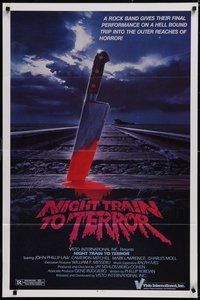 7h0541 LOT OF 7 FORMERLY TRI-FOLDED SINGLE-SIDED 27X41 NIGHT TRAIN TO TERROR ONE-SHEETS 1984