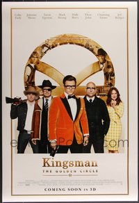 7h0630 LOT OF 5 UNFOLDED DOUBLE-SIDED 27X40 KINGSMAN: THE GOLDEN CIRCLE INTERNATIONAL STYLE C ALT ADVAN 2017