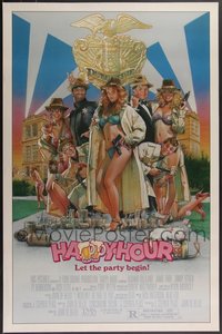 7h0445 LOT OF 10 UNFOLDED SINGLE-SIDED 27X41 HAPPY HOUR ONE-SHEETS 1987 great Drew Struzan art!