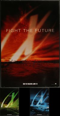 7h0413 LOT OF 12 UNFOLDED DOUBLE-SIDED X-FILES TEASER ONE-SHEETS 1998 fight the future!