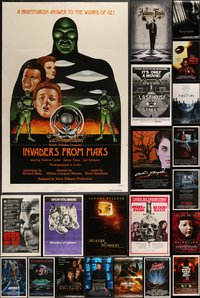 7h0200 LOT OF 32 MOSTLY FORMERLY FOLDED MOSTLY SINGLE-SIDED MOSTLY 27X41 HORROR/SCI-FI ONE-SHEETS 1970s-2010s