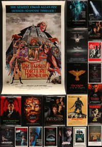 7h0201 LOT OF 31 MOSTLY FORMERLY FOLDED MOSTLY SINGLE-SIDED MOSTLY 27X41 HORROR/SCI-FI ONE-SHEETS 1970s-2000s