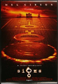 7h0611 LOT OF 5 UNFOLDED DOUBLE-SIDED SIGNS ADVANCE ONE-SHEETS 2002 M. Night Shyamalan, cool image!