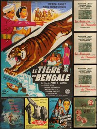 7h0073 LOT OF 10 FORMERLY FOLDED FRENCH 23X32 POSTERS 1950s-1960s a variety of cool images!