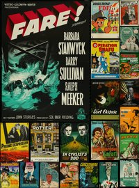 7h0105 LOT OF 27 MOSTLY FORMERLY FOLDED DANISH POSTERS 1940s-1970s a variety of cool movie images!