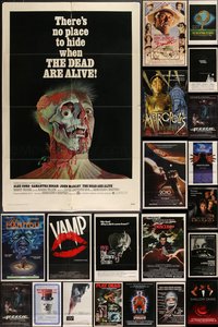 7h0198 LOT OF 33 MOSTLY FORMERLY FOLDED MOSTLY SINGLE-SIDED HORROR/SCI-FI ONE-SHEETS 1970s-2000s