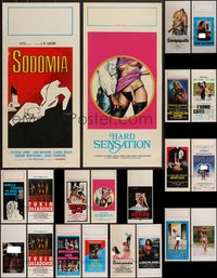 7h0868 LOT OF 21 FORMERLY FOLDED MOSTLY ITALIAN SEXPLOITATION LOCANDINAS 1970s-1990s sexy art!