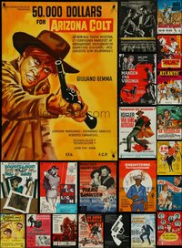 7h0099 LOT OF 33 FORMERLY FOLDED DANISH POSTERS 1940s-1960s a variety of cool movie images!