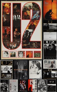 7h0060 LOT OF 16 UNFOLDED U2 MOSTLY LAMINATED MUSIC POSTERS 1980s-2000s Bono, The Edge, cool!