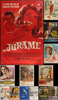 7h0085 LOT OF 19 FORMERLY FOLDED SPANISH POSTERS 1960s-1980s a variety of cool movie images!