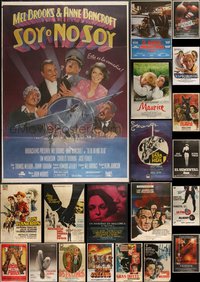 7h0084 LOT OF 20 FORMERLY FOLDED SPANISH POSTERS 1950s-1980s a variety of cool movie images!