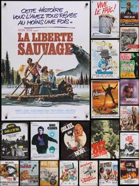 7h0071 LOT OF 25 FORMERLY FOLDED FRENCH 23X32 POSTERS 1960s-1970s a variety of cool movie images!