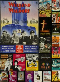 7h0102 LOT OF 30 FORMERLY FOLDED DANISH POSTERS 1940s-1980s a variety of cool movie images!