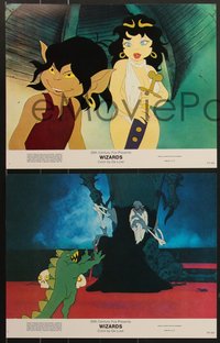 7j0966 WIZARDS 8 color 11x14 stills 1977 Ralph Bakshi directed animation, fantasy cartoon artwork!