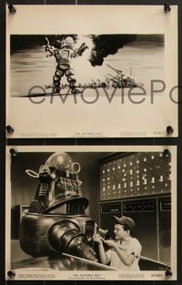 7j1147 INVISIBLE BOY 8 8x10 stills 1957 all w/ great sci-fi images of Robby the Robot, Kunstler art!