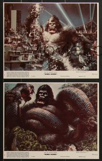 7j1148 KING KONG 8 8x10 mini LCs 1976 great images of sexy Jessica Lange & BIG Ape + Berkey artwork!