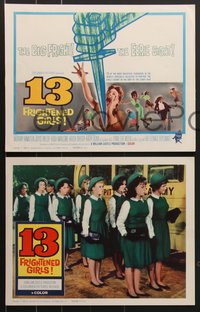 7j0794 13 FRIGHTENED GIRLS 8 LCs 1963 Hugh Marlowe, girls in peril, directed by William Castle!