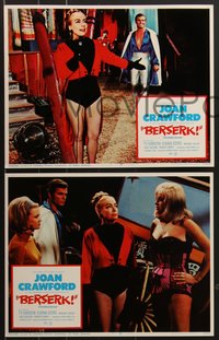 7j0802 BERSERK 8 LCs 1967 crazy Joan Crawford, sexy Diana Dors, pits steel weapons vs steel nerves!