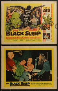 7j0805 BLACK SLEEP 8 LCs 1956 Lon Chaney Jr., Bela Lugosi, Tor Johnson, terror-drug wakes the dead!