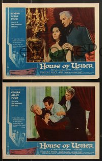 7j0853 HOUSE OF USHER 8 LCs 1960 Edgar Allan Poe's tale of the ungodly & evil, Vincent Price