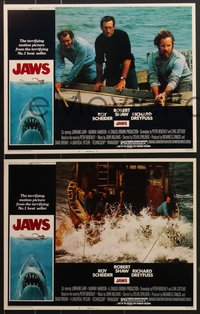 7j0858 JAWS 8 LCs 1975 Roy Scheider, Robert Shaw, Richard Dreyfuss, Steven Spielberg, complete set!