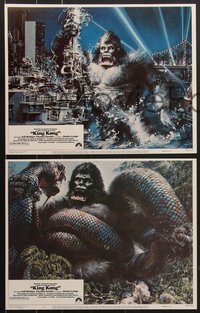 7j0860 KING KONG 8 LCs 1976 great images of sexy Jessica Lange & BIG Ape + Berkey artwork!