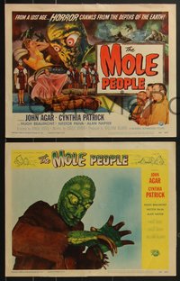 7j0867 MOLE PEOPLE 8 LCs 1956 horror crawls from the depths of the Earth, cool complete set!!