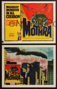 7j0868 MOTHRA 8 LCs 1962 Ishiro Honda sci-fi, wonderful special effects scenes, complete set!