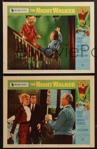 7j0873 NIGHT WALKER 8 LCs 1965 William Castle directed horror, Robert Taylor, Barbara Stanwyck!