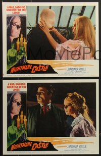 7j0874 NIGHTMARE CASTLE 8 LCs 1966 Gli Amanti d'Oltretomba, Barbara Steele, Laurence Clift!