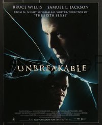 7j0792 UNBREAKABLE 10 LCs 2000 M. Night Shyamalan directed, Bruce Willis, Samuel L. Jackson!