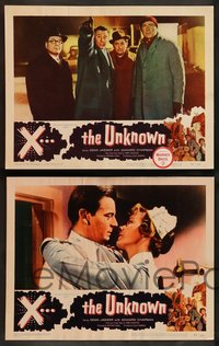 7j0911 X THE UNKNOWN 8 LCs 1957 Dean Jagger, it kills but it cannot be killed, Hammer horror sci-fi!