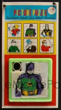 7j1257 BATMAN complete set of 6 3x6 slide puzzles 1967 art of the heroes & the villains, ultra rare!