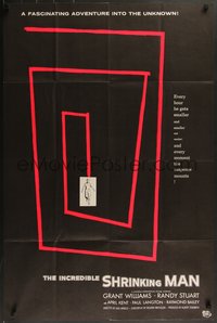 7j1087 INCREDIBLE SHRINKING MAN promo brochure 1957 opens to cool 26.5x40 day-glo 1-sh, ultra rare!