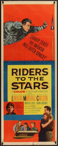 7k1177 RIDERS TO THE STARS insert 1954 William Lundigan has broken into outer space w/gravity zero!