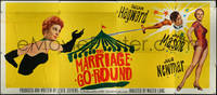 7p0016 MARRIAGE-GO-ROUND 24sh 1960 Julie Newmar borrows James Mason from Susan Hayward, ultra rare!