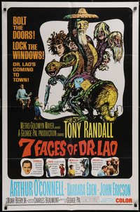 7p0203 7 FACES OF DR. LAO 1sh 1964 great art of Tony Randall's personalities by Joseph Smith!