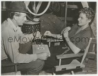 7p1353 FOR WHOM THE BELL TOLLS candid 7.25x9.25 still 1943 Gary Cooper & Bermgan play gin-rummy!