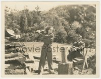 7p1355 FORSAKING ALL OTHERS 8x10 still 1934 Clark Gable watches tough Joan Crawford chopping wood!