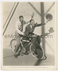 7p1359 GARY COOPER/JACK BENNY 8x10 key book still 1936 both riding to town on Gary's personal bike!