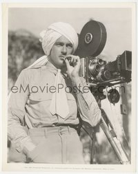 7p1402 LIVES OF A BENGAL LANCER candid 8x10 still 1935 Gary Cooper in turban & smoking by camera!