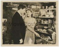 7p1411 MAN'S CASTLE 8x10 still 1933 pretty Loretta Young cooking dinner & smiling at Spencer Tracy!