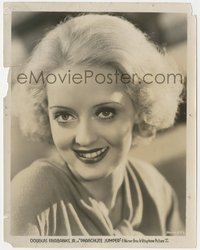 7p1434 PARACHUTE JUMPER 8x10 still 1933 head & shoulders smiling portrait of beautiful Bette Davis!